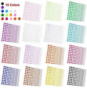 img 1 attached to 💎 PHOGARY Self-Adhesive Rhinestone Sticker Set - 3375 Pieces Crystal Gems in 15 Colors and 5 Sizes for Craft, Body, Nails, Festival, Carnival, DIY Makeup