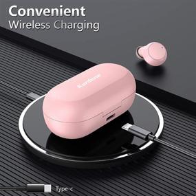 img 2 attached to 🎧 Kurdene Bluetooth Earbuds – Wireless Charging, Waterproof, Deep Bass Sound – Pink