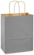 🎁 premium set of 13 gray kraft paper gift wrap bags (8" x 10.25" x 4.5" gusset) - made in usa for elegant presentations logo