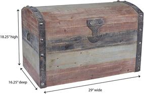 img 1 attached to 📦 Large Stripped Weathered Wooden Storage Trunk for Household Essentials