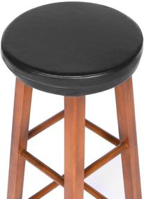 img 4 attached to 💦 Waterproof Leather Bar Stool Cushion - Shinnwa Round Foam Padded Seat Cushions with Elastic and Non-Slip Bottom, 13 Inch, Black