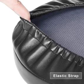 img 2 attached to 💦 Waterproof Leather Bar Stool Cushion - Shinnwa Round Foam Padded Seat Cushions with Elastic and Non-Slip Bottom, 13 Inch, Black