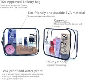 img 1 attached to 🛍️ Set of 2 TSA Approved Toiletry Bags - Clear Quart Size Carry On Compliant for Air Travel - Makeup and Cosmetics Bag for Toiletries (A#(Shell+Square), 2pcs)