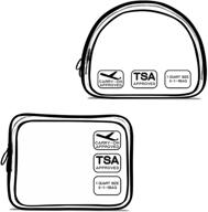 🛍️ set of 2 tsa approved toiletry bags - clear quart size carry on compliant for air travel - makeup and cosmetics bag for toiletries (a#(shell+square), 2pcs) logo