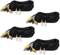 henxlco 4-pack 10ft all-in-one bnc rca cable for cctv security surveillance camera video power connection logo