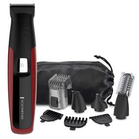 img 4 attached to 🔥 Remington PG6155C All-In-One + Body Multigroomer (10 Pieces): Ultimate Grooming Set in Black/Red