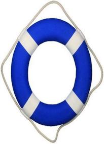 img 1 attached to 20-Inch Hampton Nautical Lifering in Vibrant Blue with White Bands