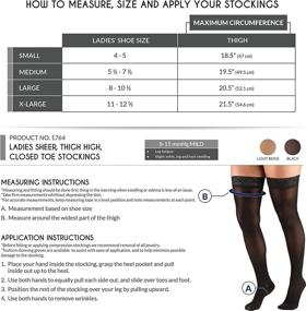 img 3 attached to Truform Sheer Compression Stockings for Women - 🧦 Thigh High Length, Beige, X-Large, 8-15 mmHg, 20 Denier