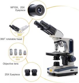 img 3 attached to 🔬 Swift SW350B Binocular Compound Microscope: High Magnification, Research-Grade, Siedentopf Head, Two-Layer Mechanical Stage, 1.3mp Camera and Software for Windows and Mac