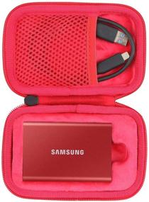 img 4 attached to 🧳 co2crea Hard Travel Case Replacement for Samsung T7 Touch Portable SSD: Secure Storage Solution for 500GB, 1TB, and 2TB Drives (Black Case + Inside Red)