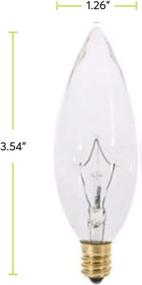 img 2 attached to 💡 Sterl Lighting - 12 Pack of 60 Watt C32 E12 Base CTC Chandelier Candle Bulbs with Torpedo Shaped, Dimmable Incandescent Light, 120V 60W Candelabra Bulbs, 3.54Inch Size, 620Lm Brightness, 2700K Warm White Crystal Clear