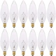💡 sterl lighting - 12 pack of 60 watt c32 e12 base ctc chandelier candle bulbs with torpedo shaped, dimmable incandescent light, 120v 60w candelabra bulbs, 3.54inch size, 620lm brightness, 2700k warm white crystal clear logo
