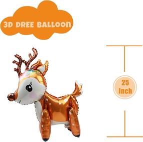 img 2 attached to 🎈 3-Pack Large 3D Deer Airwalker Animal Balloons for Kids Boys Girls Party Supplies, Baby Showers, Birthday Decorations - Mylar Foil Standing Balloon Set