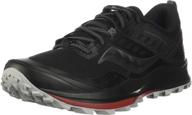 👟 saucony men's peregrine athletic shoes in black for walking логотип