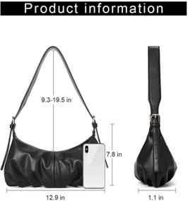 img 1 attached to CLUCI Dumpling Shoulder Leather Adjustable Women's Handbags & Wallets