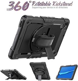 img 3 attached to 📱 Lenovo Tab M10 Plus 10.3” FHD Case- HXCASEAC Heavy Duty Shockproof Case + Screen Protector, 360° Rotating Hand Strap/Stand, Shoulder Strap for Tablet M10 Plus 10.3 Inch TB-X606F/TB-X606X (Black)