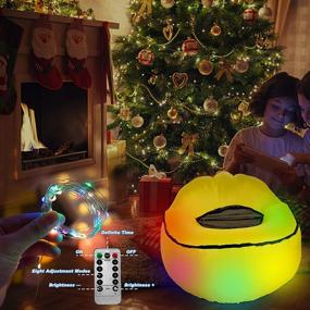 img 3 attached to 🪐 Inflatable LED Color Changing Chair for Kids: Remote-Controlled Illuminated Bean Bag, Perfect for Bedroom Decor, Boys and Girls Parties