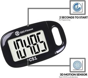img 3 attached to OZO Fitness CS1 Easy Pedometer: Large Display Step Counter for Walking, with Clip-On and Lanyard