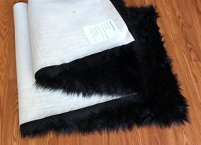 img 1 attached to Masada Rugs, Black Faux Sheep Fur 🐑 Shag Runner (2 Feet x 7 Feet) Area Rug