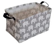 waterproof rectangle toy bin: kunro storage organizer for nursery, hamper, home decor, closet, kids bedroom, laundry - baby gift shelf baskets (elephant) logo