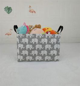 img 3 attached to Waterproof Rectangle Toy Bin: KUNRO Storage Organizer for Nursery, Hamper, Home Decor, Closet, Kids Bedroom, Laundry - Baby Gift Shelf Baskets (Elephant)