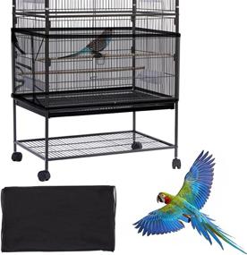 img 4 attached to 🐦 Optimized Large Bird Cage Cover with Adjustable Nylon Mesh Net - Seed Catcher Skirt for Parrot, Parakeet, Macaw, African Round & Square Cages by Daoeny