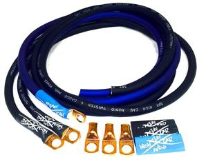 img 1 attached to Enhance Performance with Sky High Oversized 4 🚀 Gauge OFC Big 3 Upgrade Blue/Black Electrical Wiring Kit