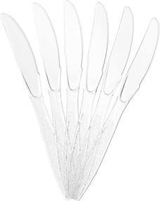 img 2 attached to ✨ Embellish Crystal Clear Disposable Heavy Duty Plastic Knife - Perfect for Weddings, Catering, Parties, Buffets, Events, or Everyday Usage | Pack of 100 Knives