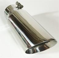 🚗 wesdon diesel exhaust tip | 5.00" dia x 12.00" l | 4.00" inlet | bolt on | double wall slant | polished stainless steel logo