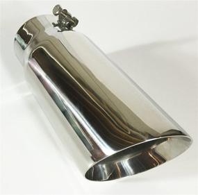 img 4 attached to 🚗 Wesdon Diesel Exhaust Tip | 5.00" Dia x 12.00" L | 4.00" Inlet | Bolt On | Double Wall Slant | Polished Stainless Steel