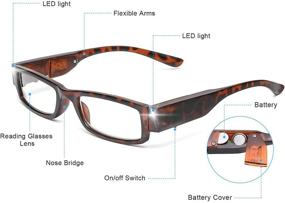 img 1 attached to 👓 SKYWAY Blue Light Blocking Readers: Enhanced Vision with LED Lighted Reading Glasses Unisex