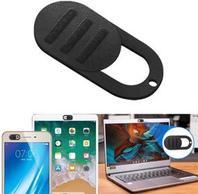 img 1 attached to 🔒 Ultra Thin Slide WebCam Cover for Macbook, Macbook Pro, Macbook Air, iMac, Chromebook, Acer, Asus, HP, Dell, Lenovo, iPhone, Samsung Galaxy, All-In-One, etc. [3-Pack]. Safeguard your privacy! (Textured)