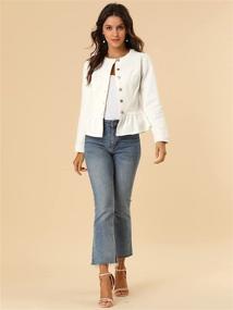 img 2 attached to Stylish and Trendy Collarless Cropped Jackets for Women - Allegra Womens Clothing Collection for Coats, Jackets & Vests