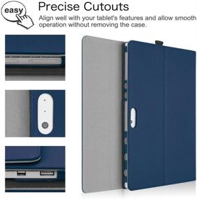 img 1 attached to 🔵 Fintie Case for Microsoft Surface Pro 7 Plus/Pro 7 / Pro 6 / Pro 5 / Pro 4 / Pro 3 12.3 Inch Tablet - Navy, Multi-Angle Viewing, Type Cover Compatible