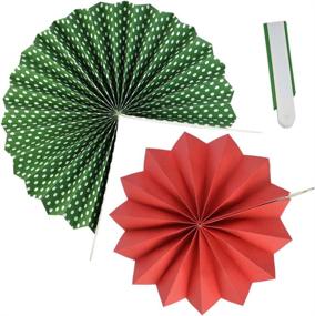 img 1 attached to 🎄 Mifengda 18Pc Merry Christmas Hanging Paper Fans Decorations: Red and Green Party Paper Fans for Winter Holiday Celebration, Wedding, Birthday, and More!