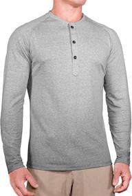 img 4 attached to Sleeve Henley Shirts Fitted Stretch