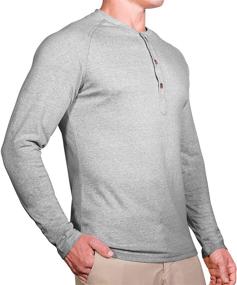 img 3 attached to Sleeve Henley Shirts Fitted Stretch