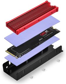 img 3 attached to 🔥 Повышенный охлаждающий радиатор M.2 2280 SSD для PCIE NVME/SATA, двухсторонний радиатор для PS5 и компьютера PC - красный