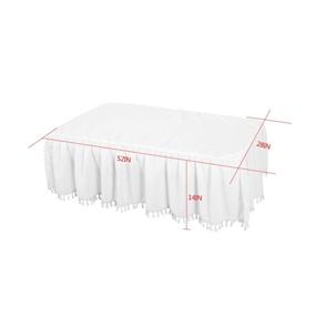 img 2 attached to 👶 CO-AVE White Crib Bed Skirt Dust Ruffle with Tassel Trim: Perfect Nursery Crib Bedding for Baby Boys and Girls, 15" Drop