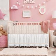 👶 co-ave white crib bed skirt dust ruffle with tassel trim: perfect nursery crib bedding for baby boys and girls, 15" drop logo