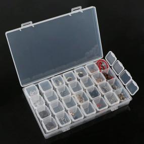 img 2 attached to 💎 Segbeauty Gem Organizer: Clear Bead Container with 28 Compartments, Secure Lids, and Removable Tiny Jewelry Storage Box - Transparent Jewelry Organizer for Seeds, Crafts, and Accessories