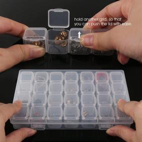 img 1 attached to 💎 Segbeauty Gem Organizer: Clear Bead Container with 28 Compartments, Secure Lids, and Removable Tiny Jewelry Storage Box - Transparent Jewelry Organizer for Seeds, Crafts, and Accessories