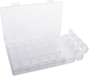 img 4 attached to 💎 Segbeauty Gem Organizer: Clear Bead Container with 28 Compartments, Secure Lids, and Removable Tiny Jewelry Storage Box - Transparent Jewelry Organizer for Seeds, Crafts, and Accessories