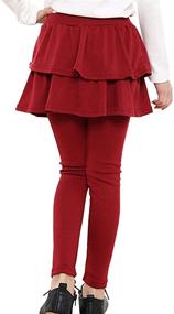 img 1 attached to 👗 Rysly Stretchy Leggings Ruffle Burgundy: Stylish Girls' Clothing for Fashionable Leggings