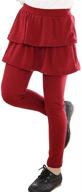 👗 rysly stretchy leggings ruffle burgundy: stylish girls' clothing for fashionable leggings logo