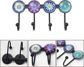 img 2 attached to Kimdio Round Vintage Decorative Wall Mounted Key Holder with 4 Iron Hooks