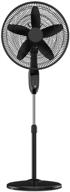 pelonis pfs45a5bbb 18-inch 5-blade oscillating standing pedestal fan - 🌀 adjustable with remote, led display, 5 speed settings, and 7-hour timer, black logo