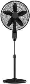 img 4 attached to Pelonis PFS45A5BBB 18-Inch 5-Blade Oscillating Standing Pedestal Fan - 🌀 Adjustable with Remote, LED Display, 5 Speed Settings, and 7-Hour Timer, Black