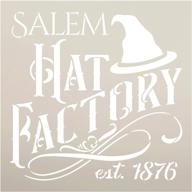 🎩 salem hat factory stencil by studior12: perfect diy halloween witch home decor solution, craft & paint wood signs effortlessly with this reusable template - available in select size (9 x 9 inch) logo