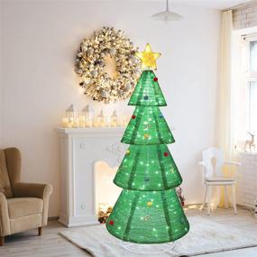 img 3 attached to White LED-Lit Christmas Tree Pop Up Yard Decor, Indoor/Outdoor Holiday Decoration for Home Lawn